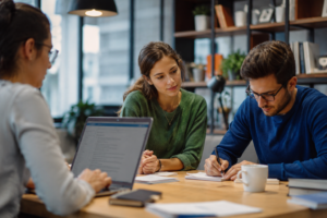 Distinction-level assignment help UK process showing how The Student Helpers matches students with expert academic writers through quality assurance and deadlines.